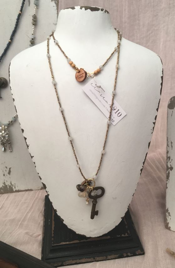 Circa 1910 Jewelry - Key to My Heart Mid Length Necklace
